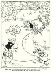 Illustration für Railway Ribaldry von W Heath Robinson von William Heath Robinson