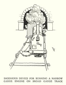 Illustration für Railway Ribaldry von W Heath Robinson (Lithografie) von William Heath Robinson
