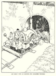 Illustration für Railway Ribaldry von W Heath Robinson (Lithografie)