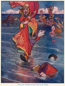 König Johann von der Flut in der Wash überrascht