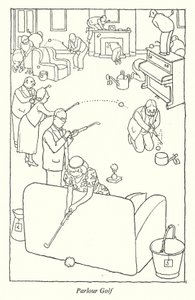 Wohnzimmer-Golf von William Heath Robinson