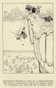 Bemerkenswerte Geistesgegenwart eines Kameramanns, der während eines versehentlichen Sturzes von der Spitze von Beachy Head eine interessante Nahaufnahme von sich selbst machte