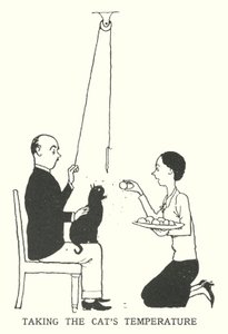 Die Temperatur der Katze messen von William Heath Robinson