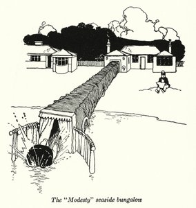 Das "Modesty" Strandbungalow von William Heath Robinson