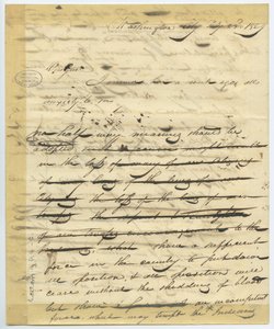 Entwurf eines Briefes von William H. Ashley, Washington, beginnt - „Lieber General, ich bin vor einer Woche hier angekommen . . .“