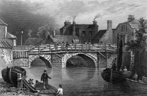 Bow Bridge, Essex, graviert von John Rogers, 1832