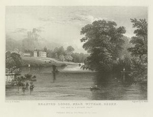Braxted Lodge, bei Witham, Essex, der Sitz von P. Ducane, Esquire von William Henry Bartlett