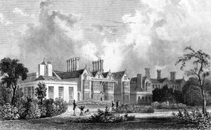 Easton Lodge, in der Nähe von Dunmow, Essex, graviert von Henry Adland, 1832