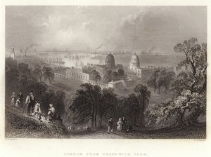 London vom Greenwich Park aus von William Henry Bartlett