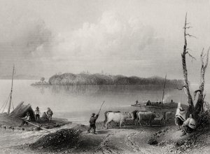 Navy Island, Niagara River, Ontario, Kanada, graviert von Charles Coulson (1815-89)