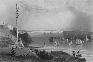 New York Bay, von der Telegraphenstation von William Henry Bartlett
