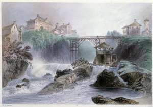 Brücke in Sherbrooke - in „Canadian Scenery illustrated“ von William Henri Barlett, ed. George Virtue von William Henry Bartlett
