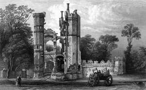 Überreste von Nether Hall, nahe Harlow, Essex, graviert von John Rogers, ca. 1832 von William Henry Bartlett