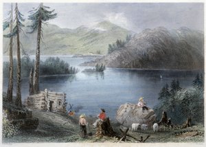 Blick auf den See und das Ufer - in „Canadian Scenery Illustrated“ von Bartlett W. H.