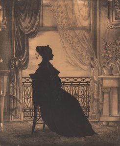 Porträt einer Frau vor einem Fenster, vor 1860 von William Henry Brown
