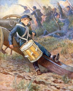 "Er kroch hinter eine Kanone und wurde blasser und blasser" von William Henry Charles Groome