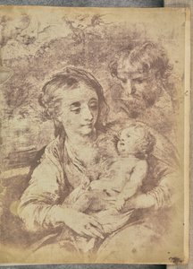 Die Heilige Familie mit drei Cherubim