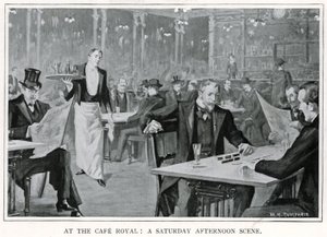 Im Cafe Royal: Eine Samstag Nachmittagsszene, um 1900 von William Henry Humphris