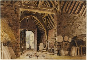 Eine Scheuneninnere von William Henry Hunt