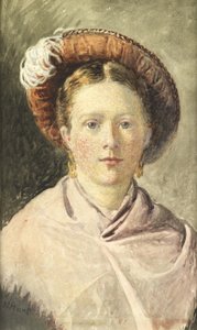 Dame mit Federhut