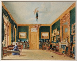 Das grüne Zeichenzimmer des Earl of Essex in Cassiobury