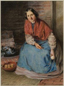 Frau schält Äpfel von William Henry Hunt