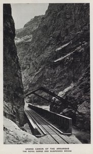 Canyons von Colorado: Grand Canon des Arkansas, Die Königliche Schlucht und Hängebrücke von William Henry Jackson