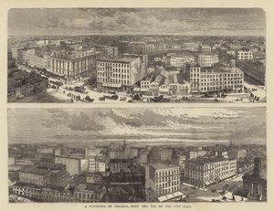 Ein Panorama von Chicago, vom Dach des Rathauses