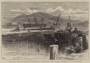 Der Bürgerkrieg in Spanien, der Hafen von Cartagena, jetzt im Besitz der Aufständischen von William Henry James Boot