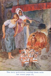 Die gute Fee berührte sie mit ihrem Zauberstab, Aschenputtel, 1925 von William Henry Margetson