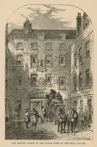 Der Bristol Coach im äußeren Hof des Bell Savage, London