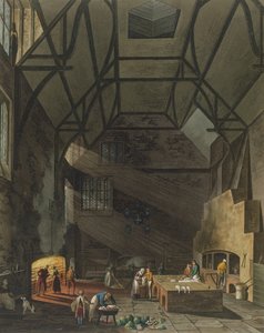 Innenansicht der Küche, Trinity College, Cambridge, aus The History of Cambridge, graviert von Joseph Constantine Stadler, veröffentlicht von R. Ackermann, 1815