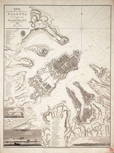 Plan der Häfen und Befestigungen von Valetta auf der Insel Malta, ca. 1821