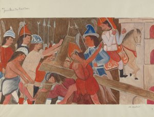 Station des Kreuzes Nr. 3: Jesus fällt zum ersten Mal, um 1936 von William Herbert