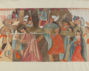 Station des Kreuzwegs Nr. 5: Jesus wird beim Tragen seines Kreuzes unterstützt, ca. 1936 von William Herbert