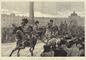 Ankunft des neuen Kaisers und der Kaiserin von Russland im Winterpalast, St. Petersburg