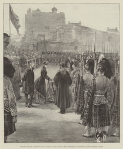 Prinzessin Louise überreicht neue Farben an die Argyll und Sutherland Highlanders auf der Burg Edinburgh