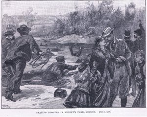 Schlittschuhunglück im Regents Park, London 1868