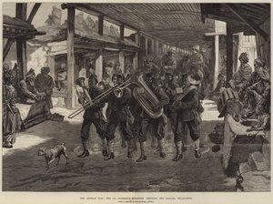 Der afghanische Krieg, die 4. Goorkhas marschieren durch den Basar, Jellalabad