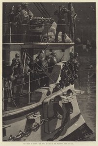 Die Krise in Ägypten, die Bugseite eines der Kriegsschiffe Ihrer Majestät