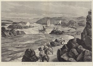 Die Nil-Expedition, Schleppen der Walboote mit Truppen durch das erste Tor des zweiten Katarakts