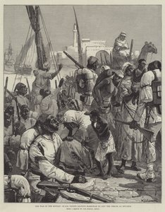 Der Krieg im Sudan, Schwarze Truppen verlassen Massowah, um sich den Streitkräften in Souakim anzuschließen von William Heysham Overend