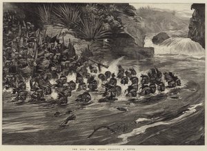 Der Zulukrieg, Zulus überqueren einen Fluss
