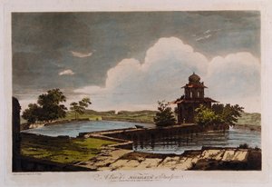 Ansicht eines Mausoleums in Etmadpoor von William Hodges