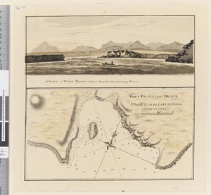 Seite 3a Karte von Port Praya auf der Insel St. Jago, Kapverdische Inseln. Betitelt 