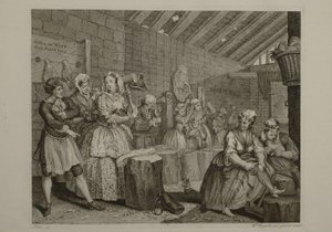 Der Lebensweg einer Dirne: Platte 4 von William Hogarth