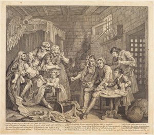 Der Lebensweg eines Wüstlings: Tafel 7 von William Hogarth