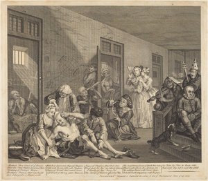 Der Lebensweg eines Wüstlings: Tafel 8 von William Hogarth