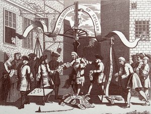 Jungen spähen auf die Natur von William Hogarth