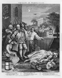 Grausamkeit in Perfektion, aus Die vier Stufen der Grausamkeit, 1751 von William Hogarth